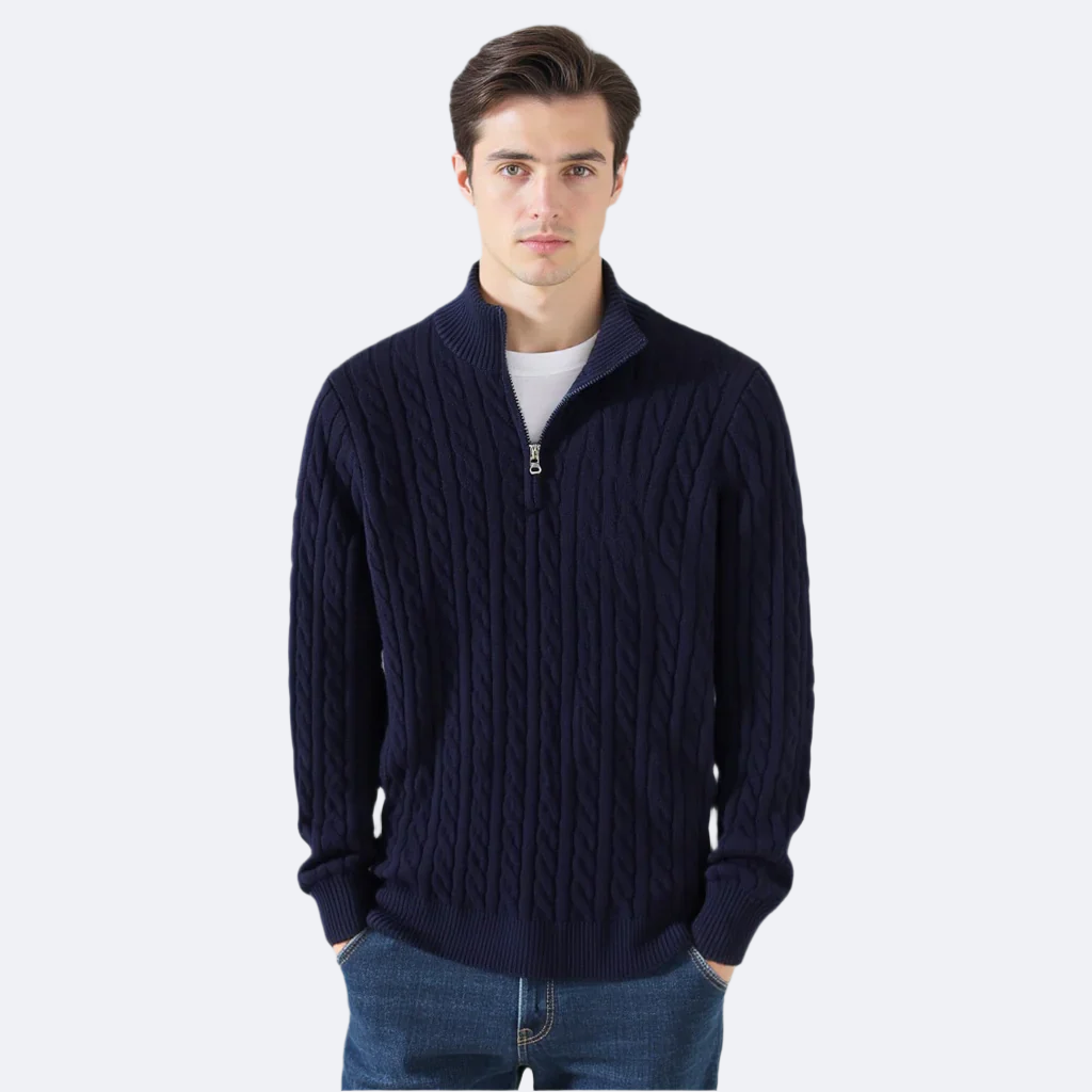 Maglione Treccia con Zip TAEBAEK