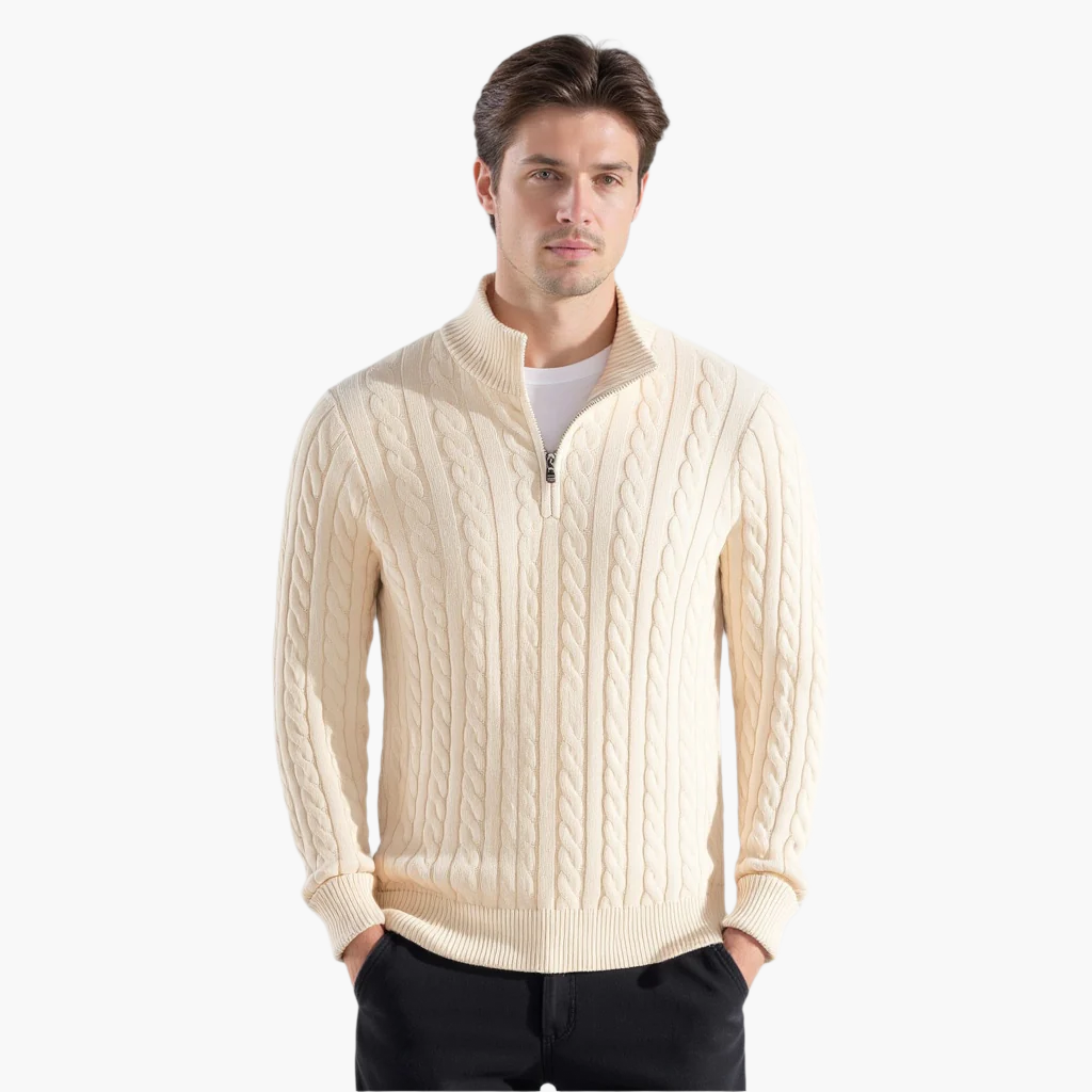 Maglione Treccia con Zip TAEBAEK