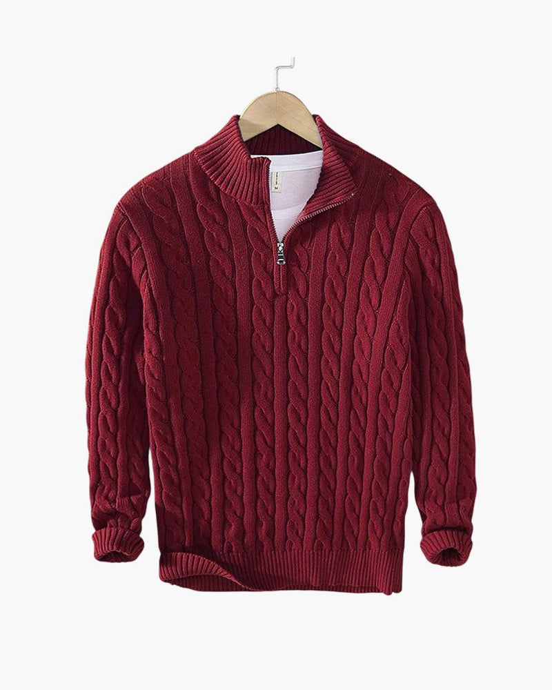 Maglione Treccia con Zip TAEBAEK