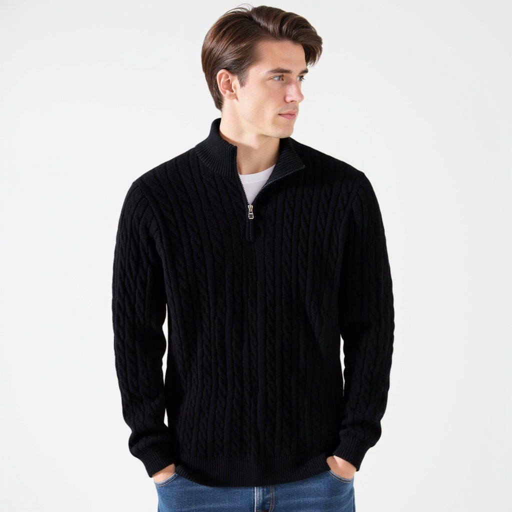 Maglione Treccia con Zip TAEBAEK