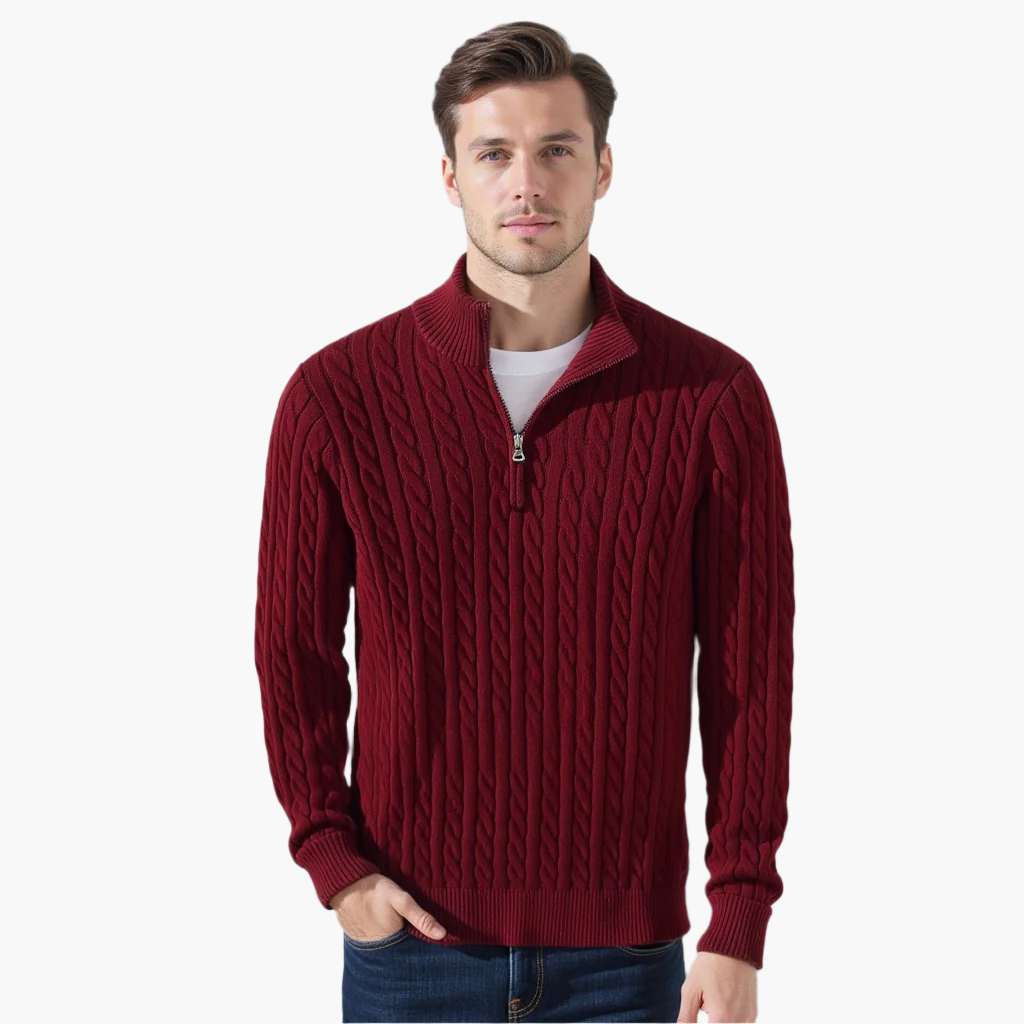 Maglione Treccia con Zip TAEBAEK