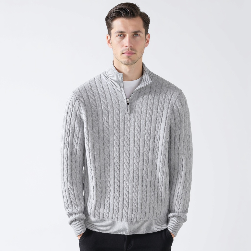Maglione Treccia con Zip TAEBAEK